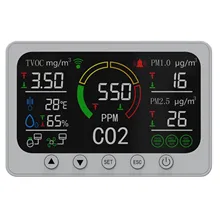CO2 Sensor CO2 Meter Digital Air Detector With Air Exchange Controller Intelligent Air Quality Analyzer Air Monitor Gas Detector
CO2 Sensor CO2 Meter Digital Air Detector With Air Exchange Controller Intelligent Air Quality Analyzer Air Monitor Gas Detector
