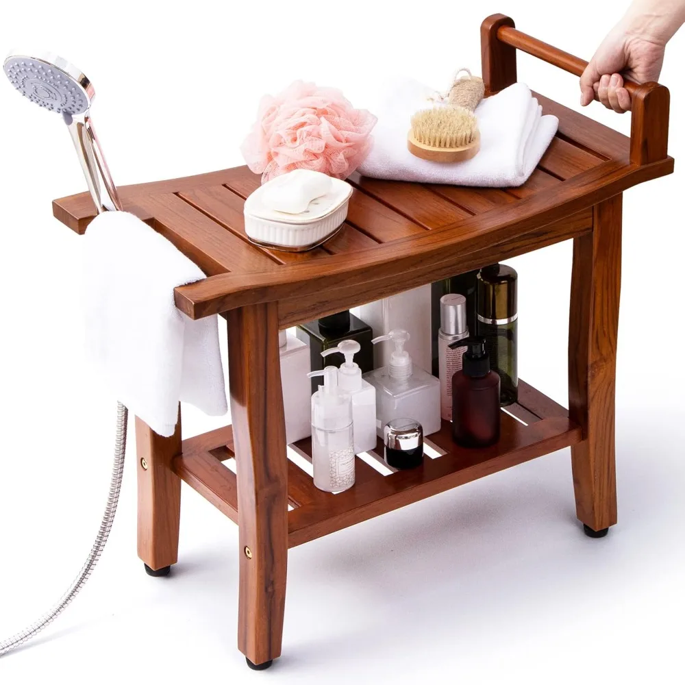 Axeman Teak Shower Bench with Shelf | 24 Inch 2-Tier Teak Wood Shower Chair Bathroom Stool for Inside Shower Legs Shaving
Axeman Teak Shower Bench with Shelf | 24 Inch 2-Tier Teak Wood Shower Chair Bathroom Stool for Inside Shower Legs Shaving