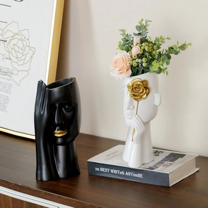 Creative Body Art Vase Decoration Living Room Flower Arrangement Dried Flowers Nordic Style Home Decor Face Vase Resin Crafts
Creative Body Art Vase Decoration Living Room Flower Arrangement Dried Flowers Nordic Style Home Decor Face Vase Resin Crafts