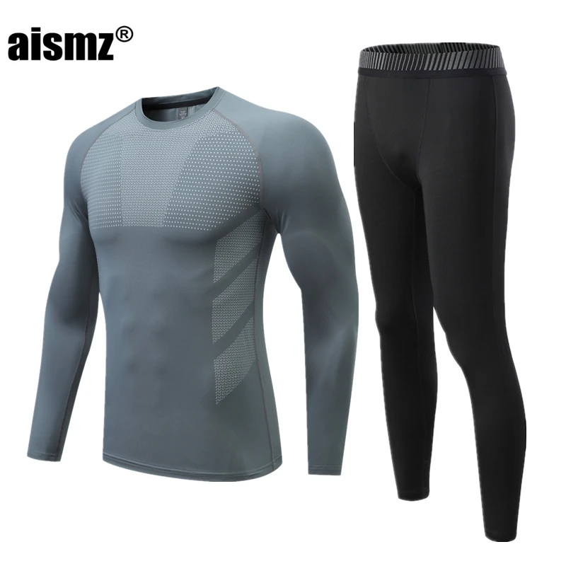 

Aismz зимнее термобелье для мужчин и мальчиков ММА тактические леггинсы для фитнеса компрессионная спортивная одежда длинные кальсоны мужская одежда