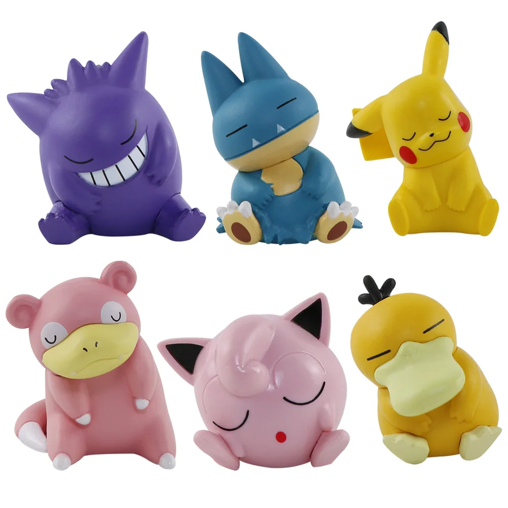 

New Pokémon Series Shoulder Rest, Tilted Head, Gengar, Pikachu, Duck, Figure, Car Ornament, Desktop Ornament, Children's Toy