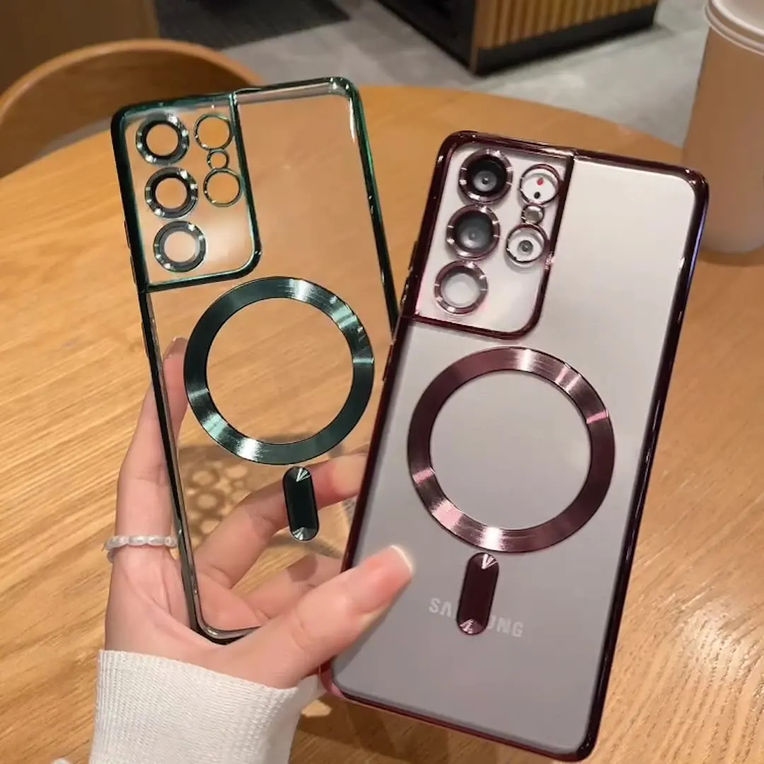 10 шт. Магнитный чехол с покрытием для беспроводной зарядки Magsafe для Samsung S22 S21 Ultra Plus S22plus S22ultra прозрачный стеклянный чехол для объектива 
10 шт. Магнитный чехол с покрытием для беспроводной зарядки Magsafe для Samsung S22 S21 Ultra Plus S22plus S22ultra прозрачный стеклянный чехол для объектива