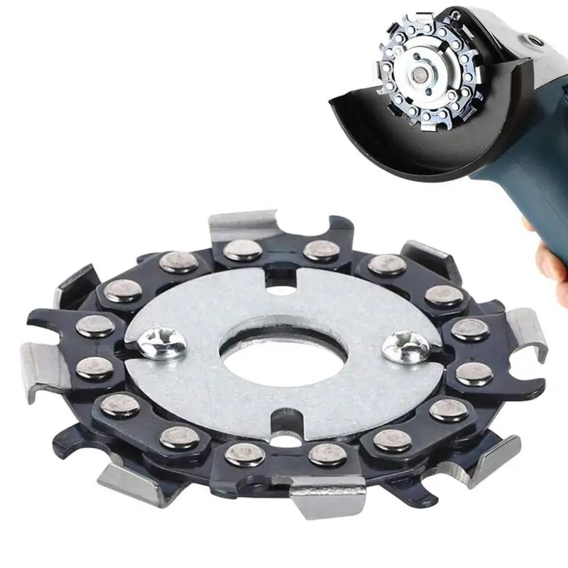 MM Angle Grinder Chain Disc AntiKickback 25 Inch 8 Teeth Wood Carving Disc Saw Blade With Double Saw Teeth
MM Angle Grinder Chain Disc AntiKickback 25 Inch 8 Teeth Wood Carving Disc Saw Blade With Double Saw Teeth