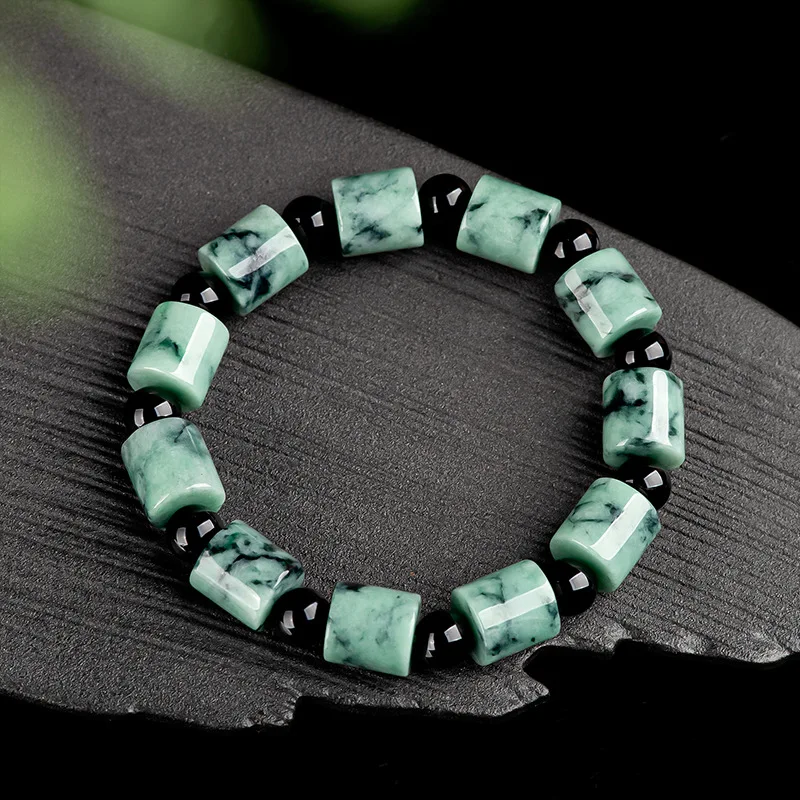 Natural Myanmar A-grade Jade Bracelet Light Green Floating Flower Bucket Beads Bangle Ink Style Men's Advanced Fine Jewelry Gift
Natural Myanmar A-grade Jade Bracelet Light Green Floating Flower Bucket Beads Bangle Ink Style Men's Advanced Fine Jewelry Gift