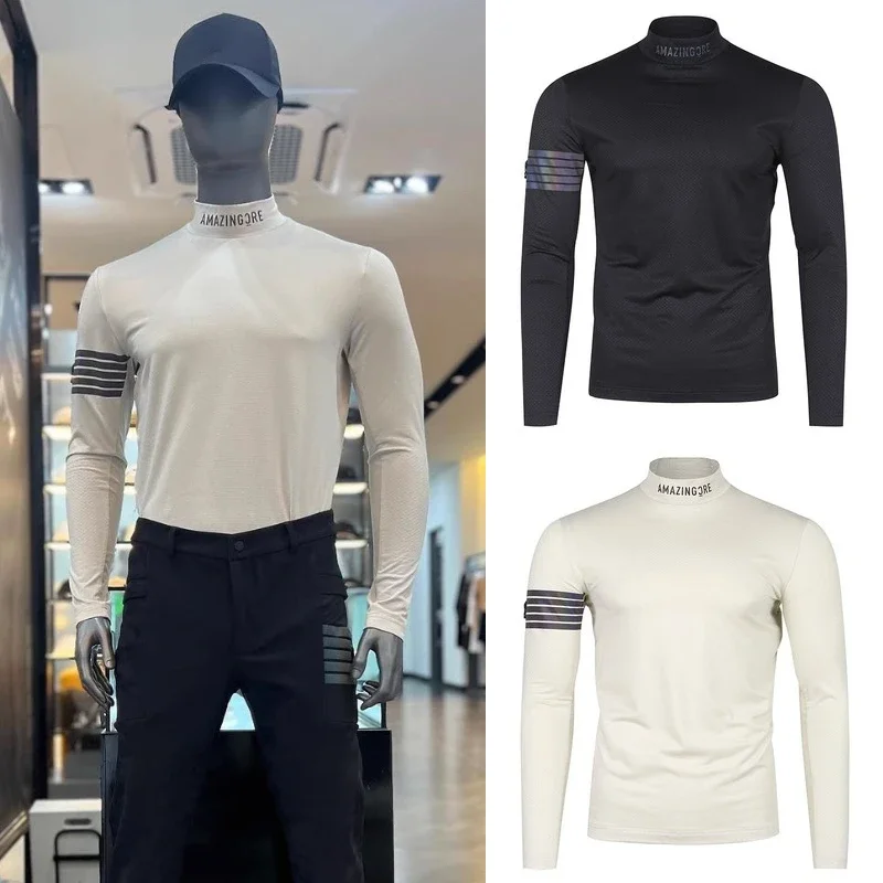 Korean Golf Jersey Men's Stand Neck Elastic Quick Drying Long Sleeve T-shirt Versatile Shirt Top Clothes
Korean Golf Jersey Men's Stand Neck Elastic Quick Drying Long Sleeve T-shirt Versatile Shirt Top Clothes