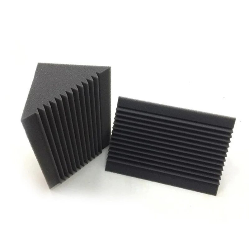 

6 PCS Acoustic Foam Charcoal/Black Bass Trap Sound Absorption Studio Soundproofing Corner Wall 12 x 12 x 24