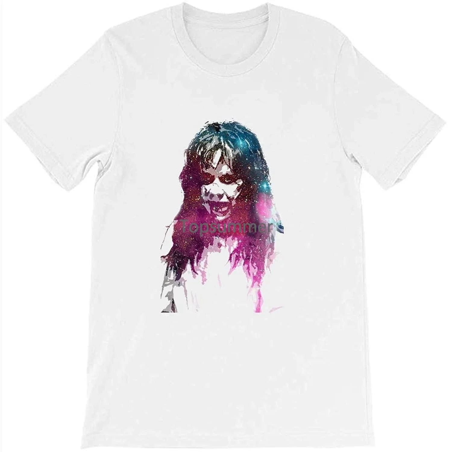 

The Exorcist Regan Macneil Linda Blair Photo Horror Movie Galaxy Space Vintage Gift Men Women Girls Unisex T-Shirt