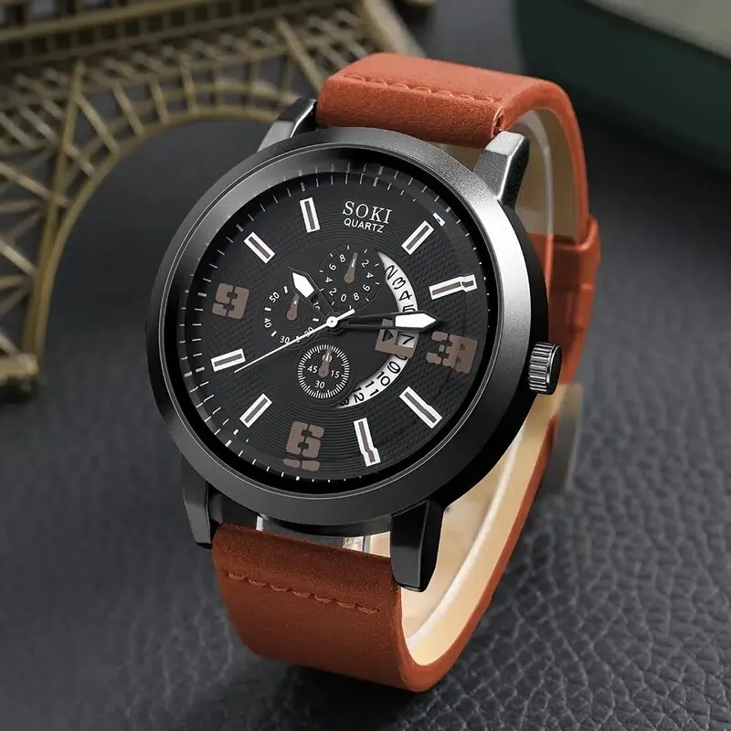New Fashion Mens Sports Watches Man Business Quartz Wristwatch Luxury Brown Leather Bracelet Men Casual Clock Watch
New Fashion Mens Sports Watches Man Business Quartz Wristwatch Luxury Brown Leather Bracelet Men Casual Clock Watch