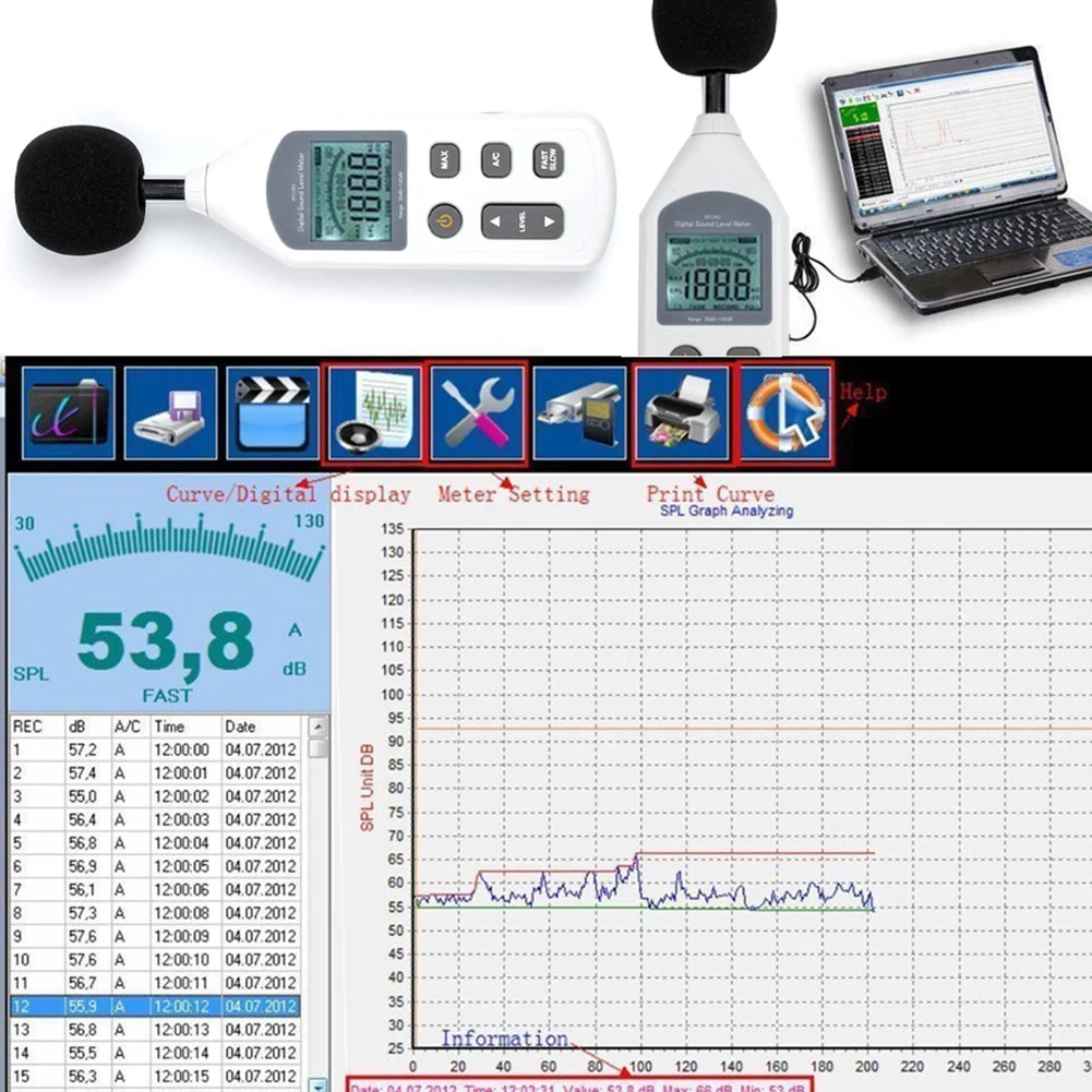 USB Noise Sound Level Meter Pressure Level Professional 25.6*7*3.5 Mm 30db-130db 4 Digits LCD Display Digital Sound
USB Noise Sound Level Meter Pressure Level Professional 25.6*7*3.5 Mm 30db-130db 4 Digits LCD Display Digital Sound