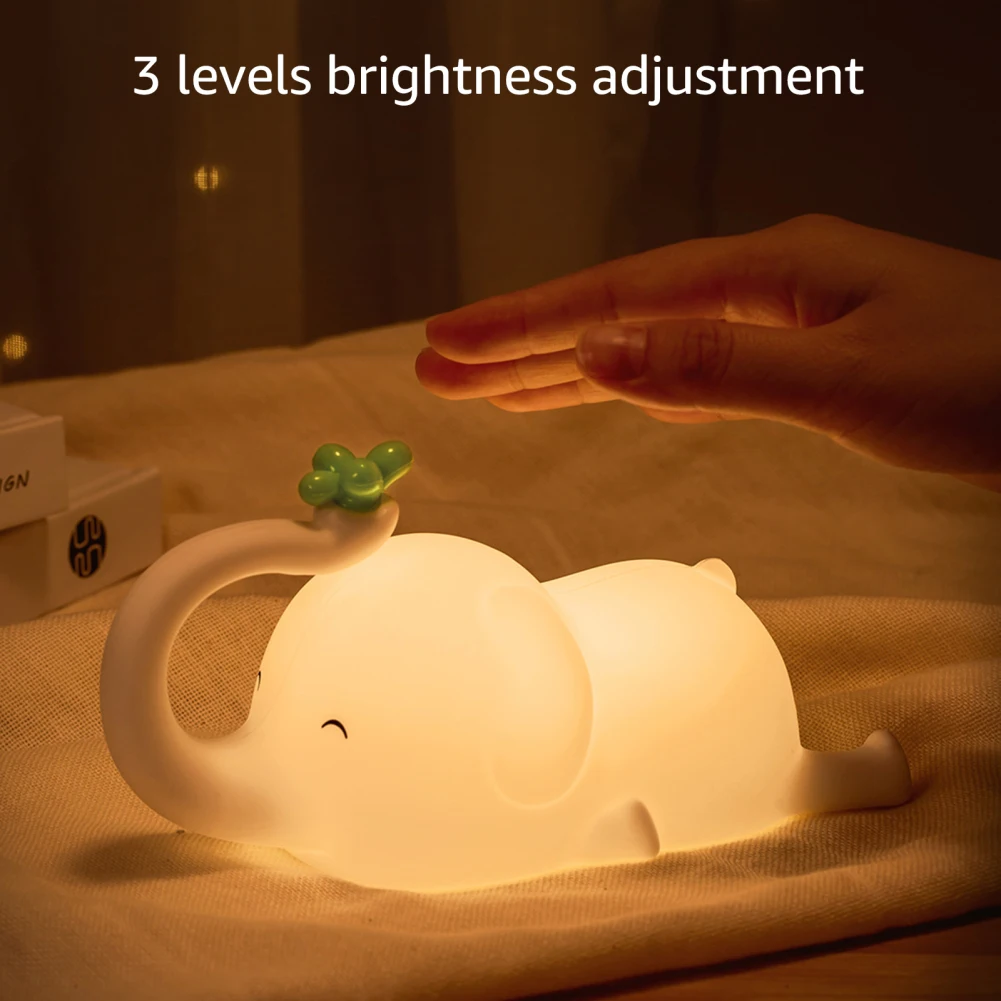 Cute Elephant Night Light Funny Lighting Decorations Silicone Lamp Rechargeable Nightlights Desktop Phone Stand
Cute Elephant Night Light Funny Lighting Decorations Silicone Lamp Rechargeable Nightlights Desktop Phone Stand