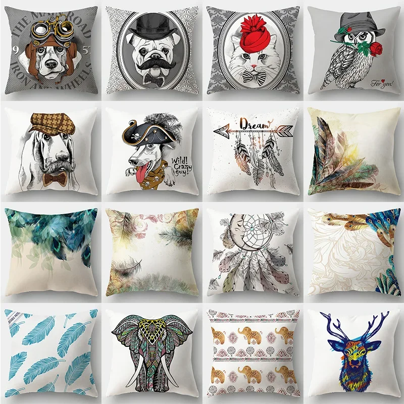 Feather Printing Pillowcase Sofa Living Room Retro Decoration Home Cartoon Dog Scenery Cushion Cover
Feather Printing Pillowcase Sofa Living Room Retro Decoration Home Cartoon Dog Scenery Cushion Cover