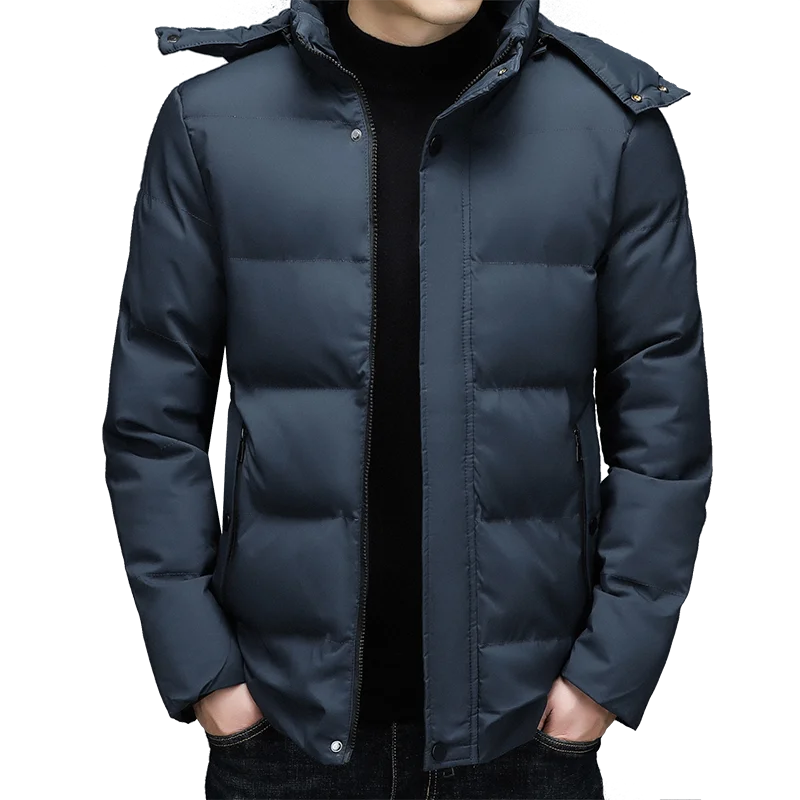 Men Business Casual Solid Hood Down Jackets Classical Windproof Detachable Hat Warm Parkas Male Fleece Loose Down Coat All-match
Men Business Casual Solid Hood Down Jackets Classical Windproof Detachable Hat Warm Parkas Male Fleece Loose Down Coat All-match