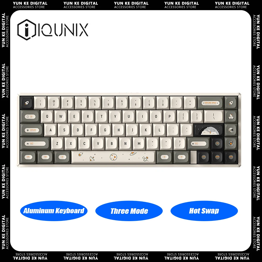 

IQUNIX F65 Wireless Mechanical Keyboard Three Mode Hot Swap Aluminum Gaming Keyboard Dynamic RGB Ergonomics Pc Gamer Mac Office