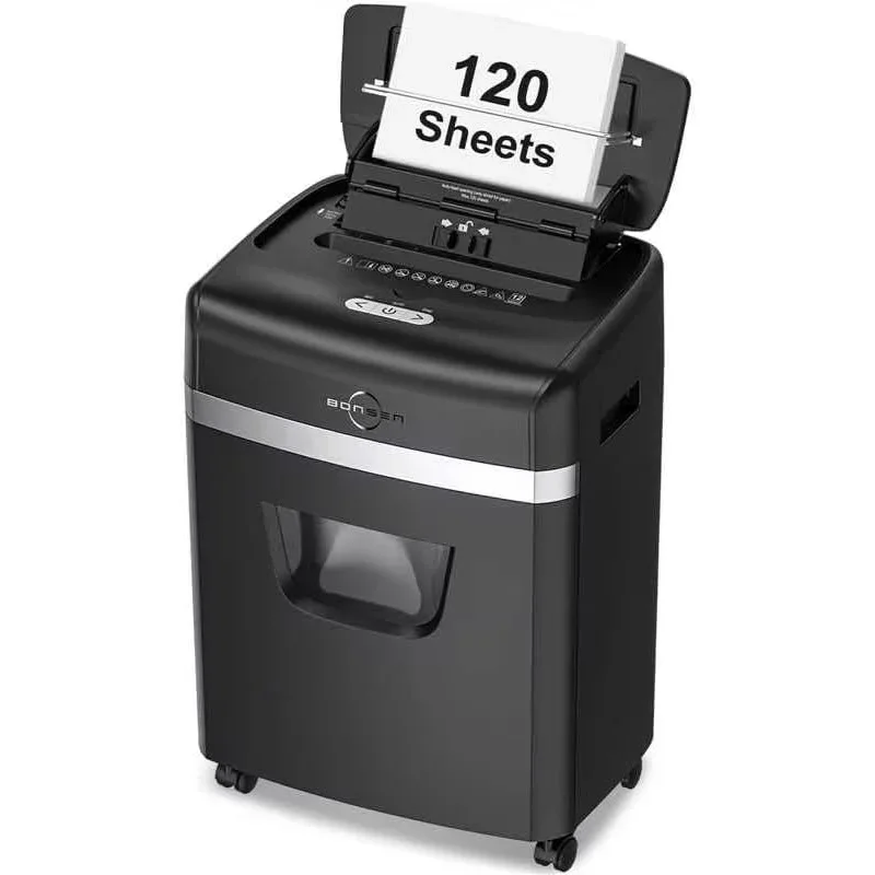 

BONSEN Shredder for Office, 120-Sheet Auto Feed Paper , Micro Cut Home Use, 30 Minutes/High S