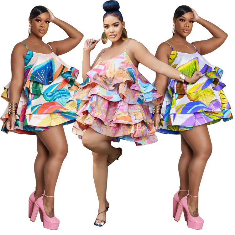 Women Tie Dye Leaf Printed Spaghetti Strap Sleevelss Cascading Ruffles Big Swing Babydoll Dress 2023 Summer Chic Dresses
Women Tie Dye Leaf Printed Spaghetti Strap Sleevelss Cascading Ruffles Big Swing Babydoll Dress 2023 Summer Chic Dresses