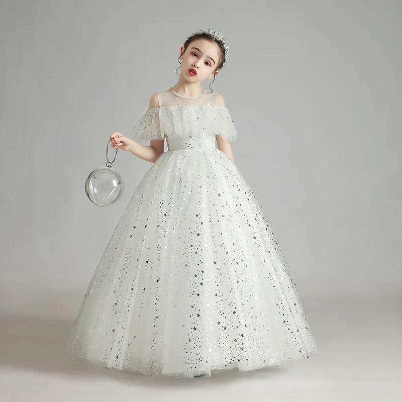 

Children's dress, girl's princess dress, fluffy gauze, piano performance dress, little girl host, flower girl wedding dress