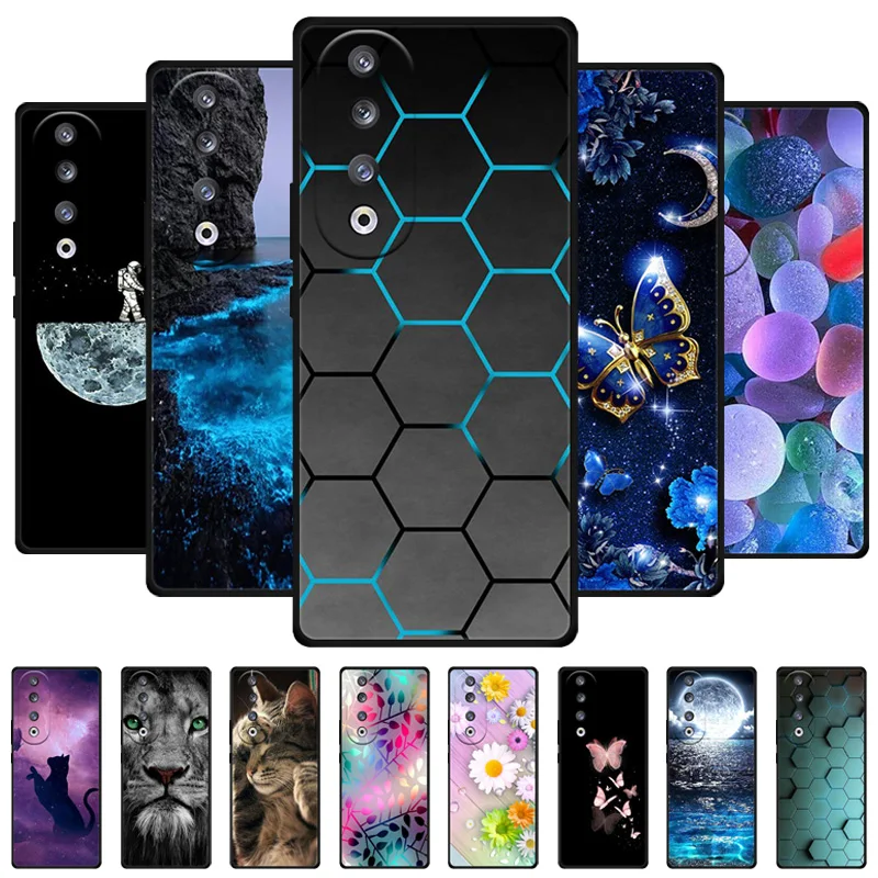 

For Honor 90 Pro Case 2023 Soft TPU Silicon Wolf Lions Cover for Honor90 90 Pro 5G Phone Cases Honor 90 Pro Shockproof Shell