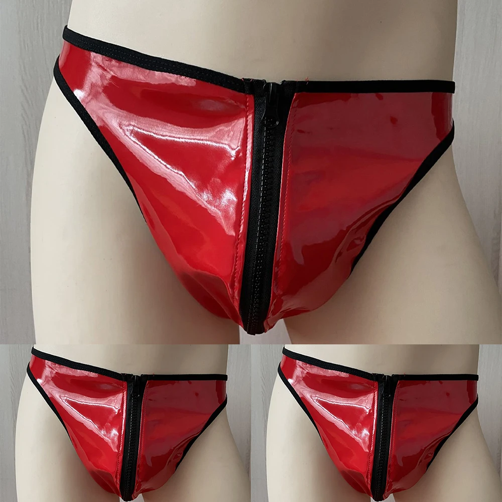 Sissy Panties Mens Red Faux Leather Sexy Sissy Panties Low Rise Underwear Bugle Pouch Thong G String T Back Brief Gay Panties
Sissy Panties Mens Red Faux Leather Sexy Sissy Panties Low Rise Underwear Bugle Pouch Thong G String T Back Brief Gay Panties