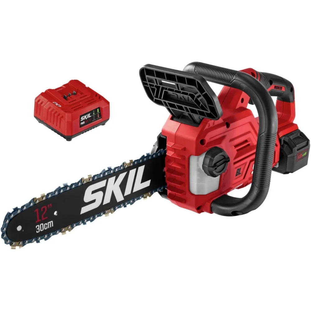 

SKIL PWR CORE 20 Brushless 20V 12'' Handheld Lightweight Chainsaw Kit with Tool-free Chain Tension & Auto Lubrication, Includes