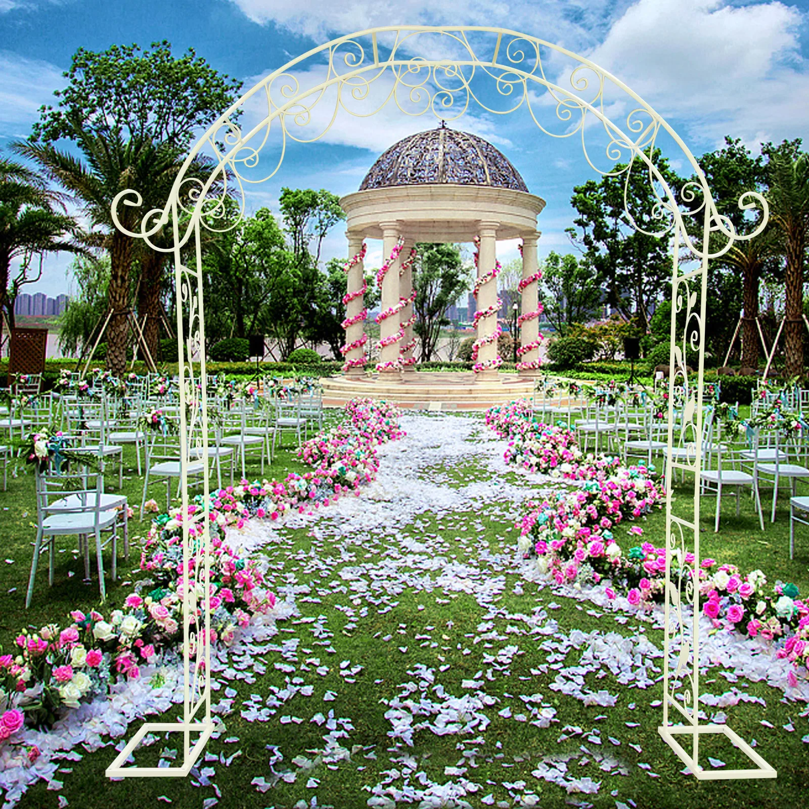 Metal Garden Arch Arbor Trellis Wedding Stand Arch Frame Fit Climbing Plants Archway Wedding Flower Frame Wreath Balloon Decor
Metal Garden Arch Arbor Trellis Wedding Stand Arch Frame Fit Climbing Plants Archway Wedding Flower Frame Wreath Balloon Decor