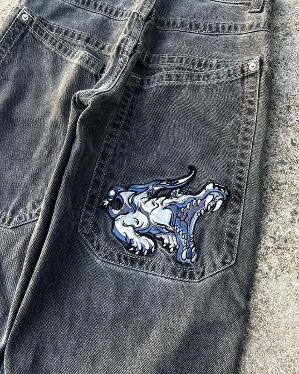 Gothic Wide Leg Pants for Men and Women, Open Mouth, Crocodile Print, Vintage Baggy Jeans, High Waisted, Y2K Clothes, Hip Hop
Gothic Wide Leg Pants for Men and Women, Open Mouth, Crocodile Print, Vintage Baggy Jeans, High Waisted, Y2K Clothes, Hip Hop