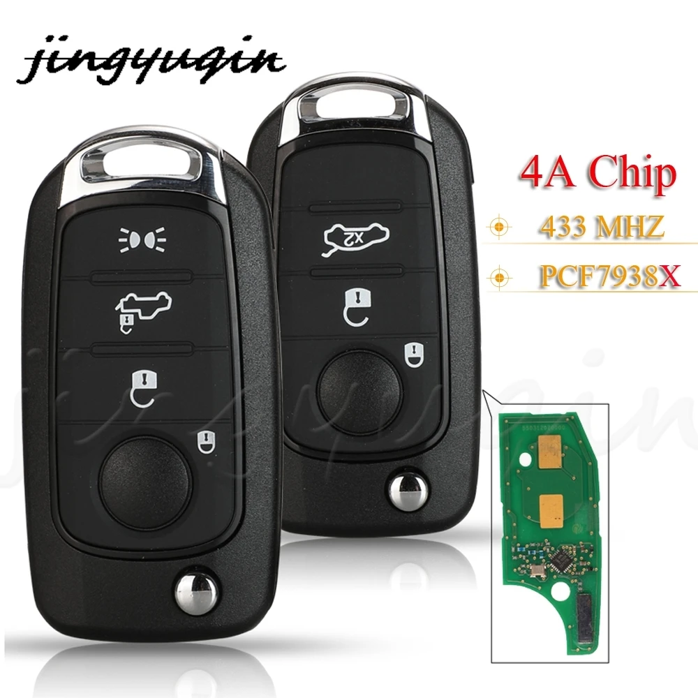 Запасные кнопки jingyuqin 3/4, умная фотография 433 МГц 4A PCF7938X для Fiat Tipo Toro 500X, новинка, грация
Запасные кнопки jingyuqin 3/4, умная фотография 433 МГц 4A PCF7938X для Fiat Tipo Toro 500X, новинка, грация