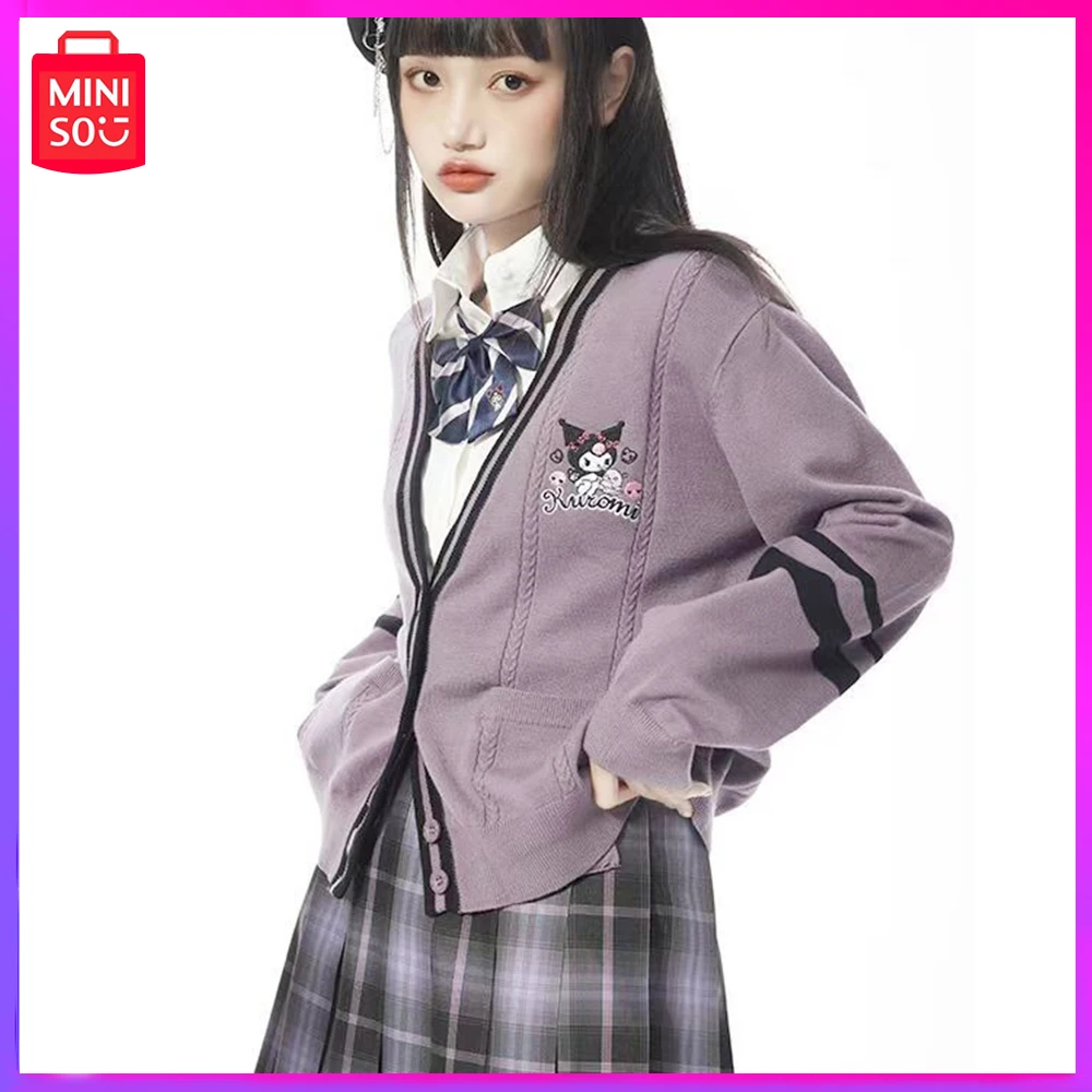 Miniso Sanrio Kuromi New Autumn Winter Pocket Knit Loose Soft Waxy Cardigan Sweater Preppy Coat Pink Purple Christmas Girl Gift
Miniso Sanrio Kuromi New Autumn Winter Pocket Knit Loose Soft Waxy Cardigan Sweater Preppy Coat Pink Purple Christmas Girl Gift