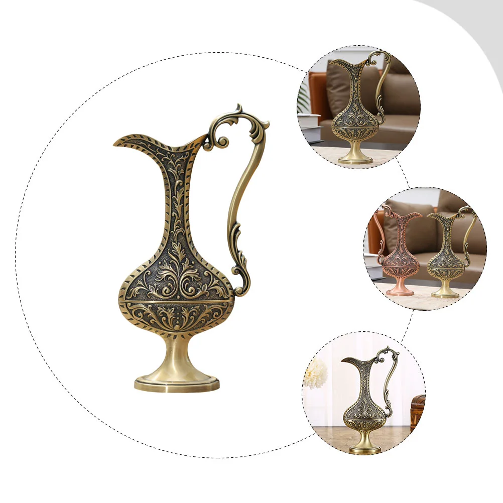 European Style Retro Vase Metal Decorative Jug Vintage Desktop Zinc Alloy with Handle Office
European Style Retro Vase Metal Decorative Jug Vintage Desktop Zinc Alloy with Handle Office
