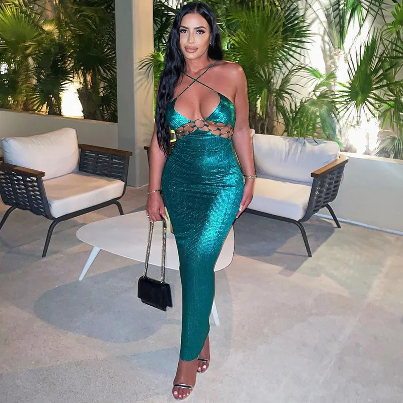 Cutubly Sexy Long Dress Women Halter Neck Backless Roll Splicing Slim Robe Gilding Blue Bodycon Prom Party Dresses Fall Clothes
Cutubly Sexy Long Dress Women Halter Neck Backless Roll Splicing Slim Robe Gilding Blue Bodycon Prom Party Dresses Fall Clothes