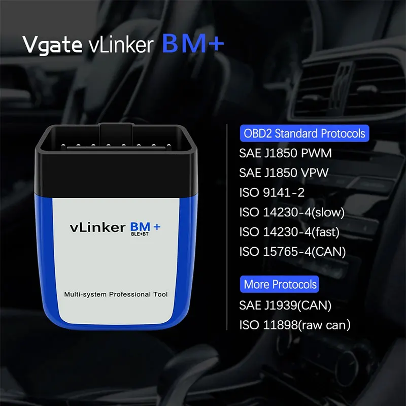 

Vgate vLinker BM+ V2.2 ELM327 Bluetooth 4.0 OBD2 Scanner For BM. W OBD 2 Car Diagnostic Auto Scan Tool Bimmercode ELM 327 V 1.5