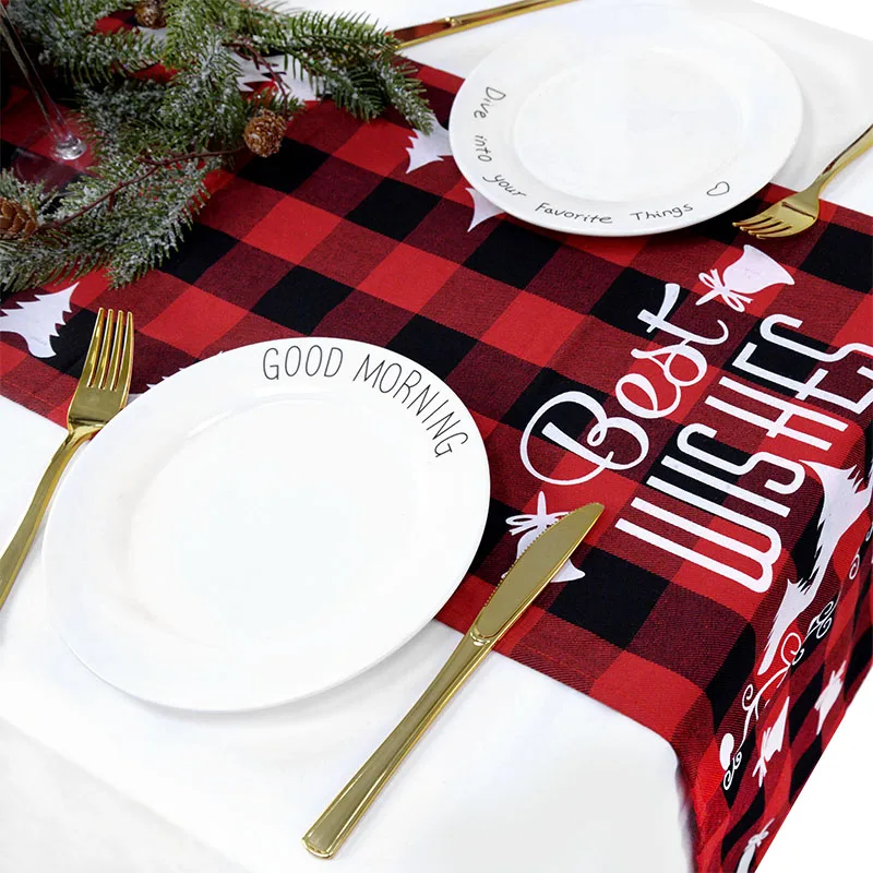 

31*182cm Christmas Table Runner Elk Christmas Decoration For Home Xmas Tablecloth Navidad 2022 New Year Supplies
