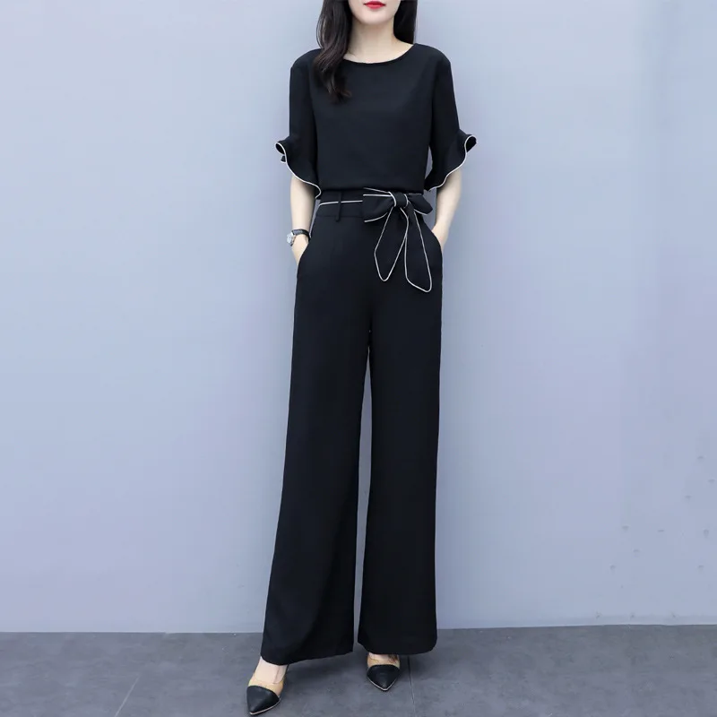 Summer Chiffon Top And High Waist Wide leg Pant Sets Female Casual 2 Piece Sets Woman Clothes Outfits Matching Sets
Summer Chiffon Top And High Waist Wide leg Pant Sets Female Casual 2 Piece Sets Woman Clothes Outfits Matching Sets