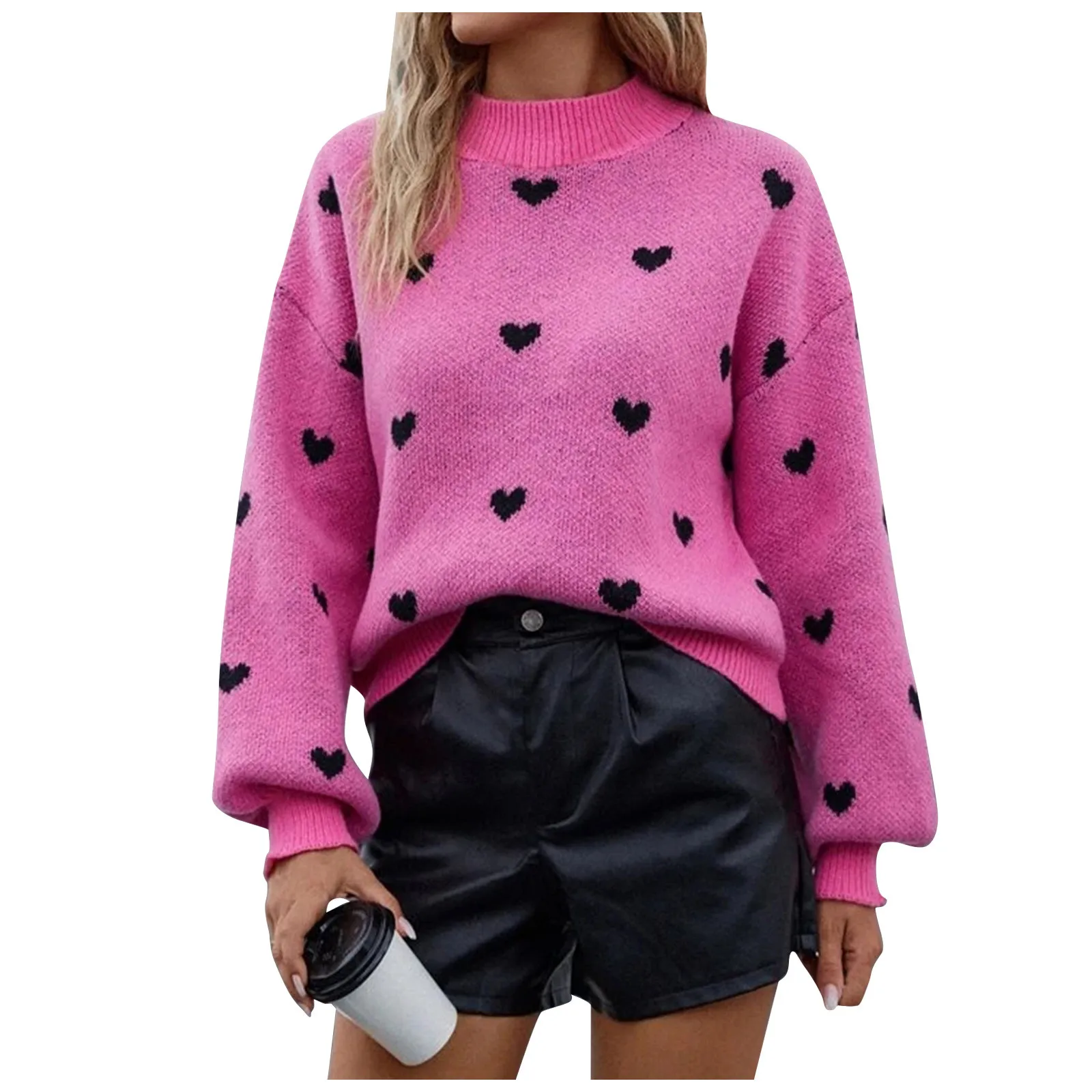 Women's Autumn And Winter Fashionable Loose Turtleneck Pullover Love Round Neck Knitted Sweater Girl Fashion Knitted Sweater
Women's Autumn And Winter Fashionable Loose Turtleneck Pullover Love Round Neck Knitted Sweater Girl Fashion Knitted Sweater
