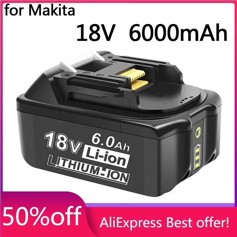 

100% оригинал для Makita 18 в 6000 мА/ч аккумуляторная батарея для электроинструментов с светодиодный Li-Ion Замена LXT BL1860B BL1860 BL1850