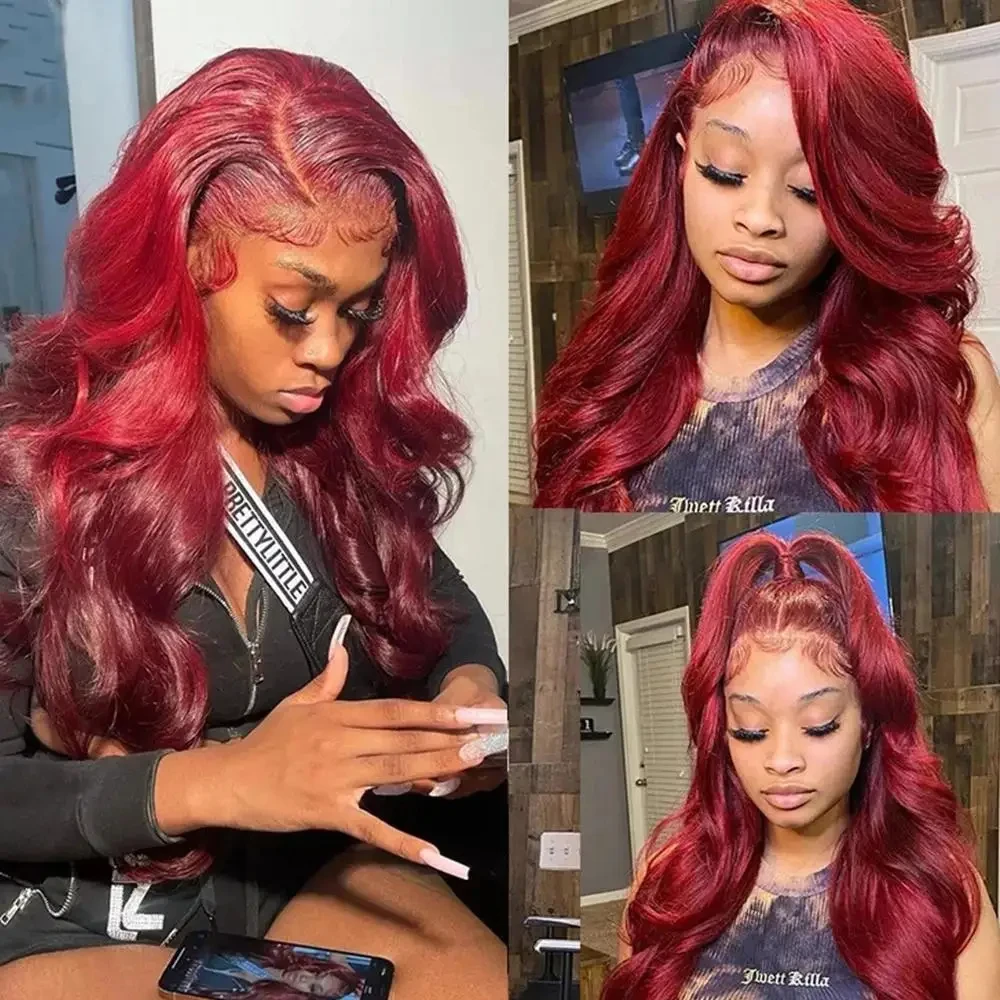 28 38Inch 99J Burgundy Body Wave Wigs Glueless 13x4 Lace Frontal Human Pre Plucked Hair Wigs For Women Wine Red Lace Closure Wig
28 38Inch 99J Burgundy Body Wave Wigs Glueless 13x4 Lace Frontal Human Pre Plucked Hair Wigs For Women Wine Red Lace Closure Wig