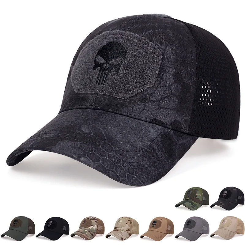 Summer Military Camouflage Skull Baseball Mesh Cap Men Women Adjustable Sunshade Hat Camping Hunting Hiking Breathable Caps
Summer Military Camouflage Skull Baseball Mesh Cap Men Women Adjustable Sunshade Hat Camping Hunting Hiking Breathable Caps
