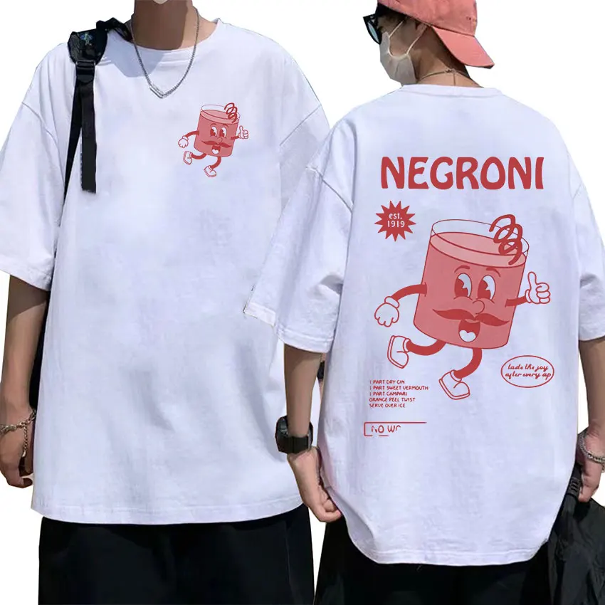 Футболка Negroni в стиле ретро для мужчин и женщин, модная Милая забавная хлопковая рубашка оверсайз с круглым вырезом, с мультяшным принтом коктейля, 2024
Футболка Negroni в стиле ретро для мужчин и женщин, модная Милая забавная хлопковая рубашка оверсайз с круглым вырезом, с мультяшным принтом коктейля, 2024