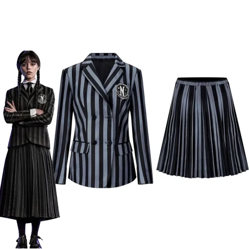 Addams Family Halloween Costume Girls Wednesday Addams Jenna Ortega Nevermore Academy Uniform Cosplay
Addams Family Halloween Costume Girls Wednesday Addams Jenna Ortega Nevermore Academy Uniform Cosplay