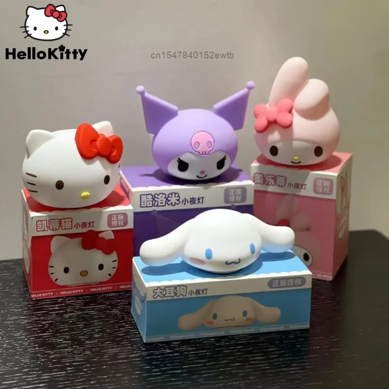 

Sanrio Cinnamoroll Kuromi Hello Kitty мелодия, милый мультяшный 3D ночник, украшение для спальни, прикроватная силиконовая фотография, креативный подарок
