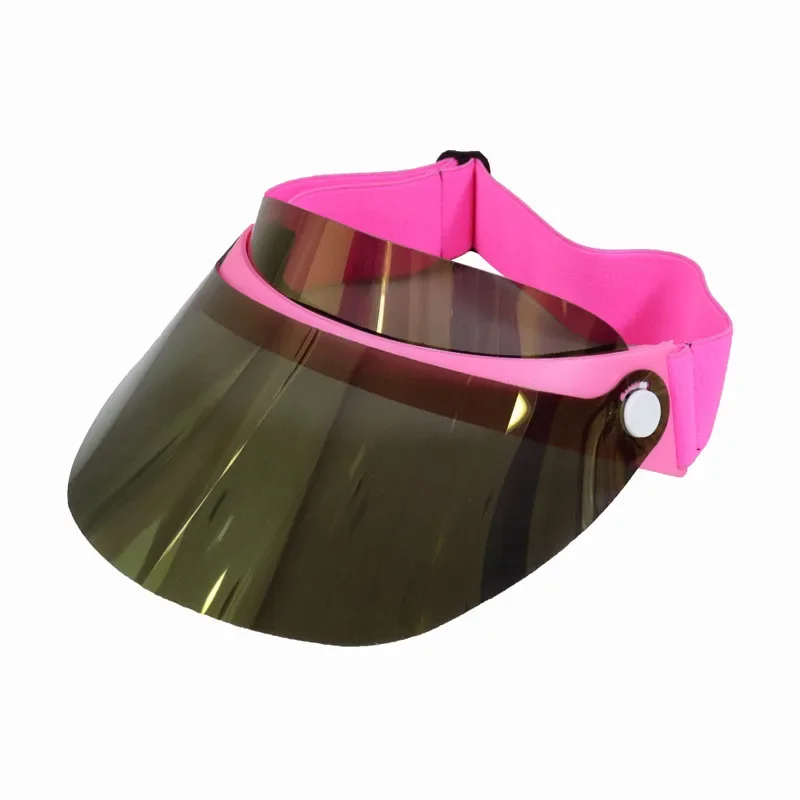 

Outdoor Fashion Sun Visor Hat Pink Headband Paired with Sunscreen PVC Lenses UV Protection Women's Beach Hat Golf Caps