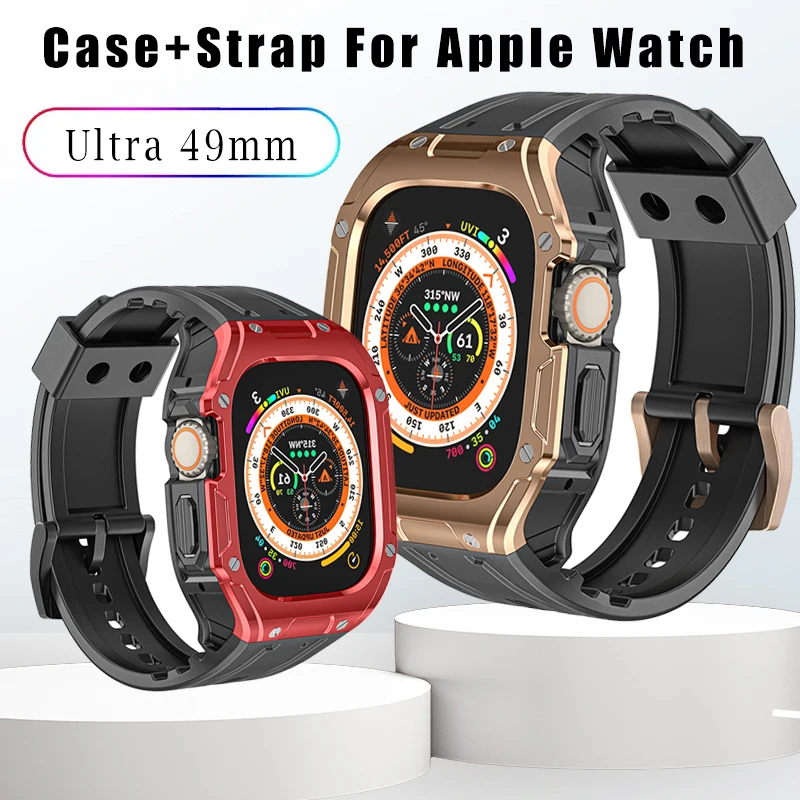 Ремешок чехол + для Apple Watch Ultra 49 мм, модифицированный комплект из ПК, спортивный резиновый силиконовый Браслет Correa Iwatch Series Ultra
Ремешок чехол + для Apple Watch Ultra 49 мм, модифицированный комплект из ПК, спортивный резиновый силиконовый Браслет Correa Iwatch Series Ultra