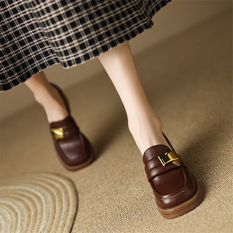 Spring Autumn New Women Pumps Split Leather Loafers Casual Square Toe Shoes Woman Chunky Heels Shoes for Women Slip-On Shoes 
Spring Autumn New Women Pumps Split Leather Loafers Casual Square Toe Shoes Woman Chunky Heels Shoes for Women Slip-On Shoes