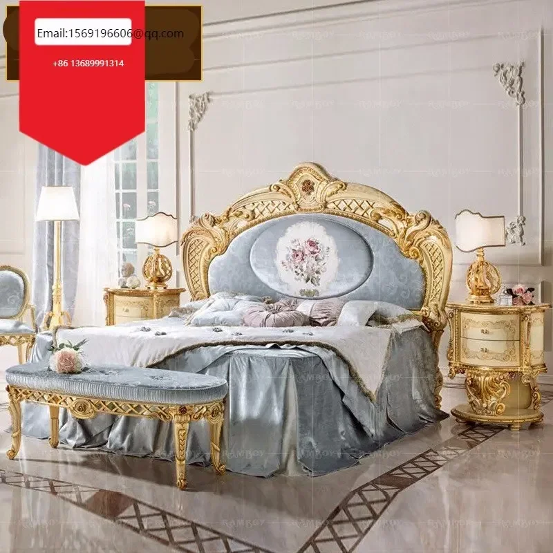 

Двуспальная кровать во французском стиле, вилла, Главная спальня, новая свадебная, высококачественная, европейский стиль, семейная кровать принцессы