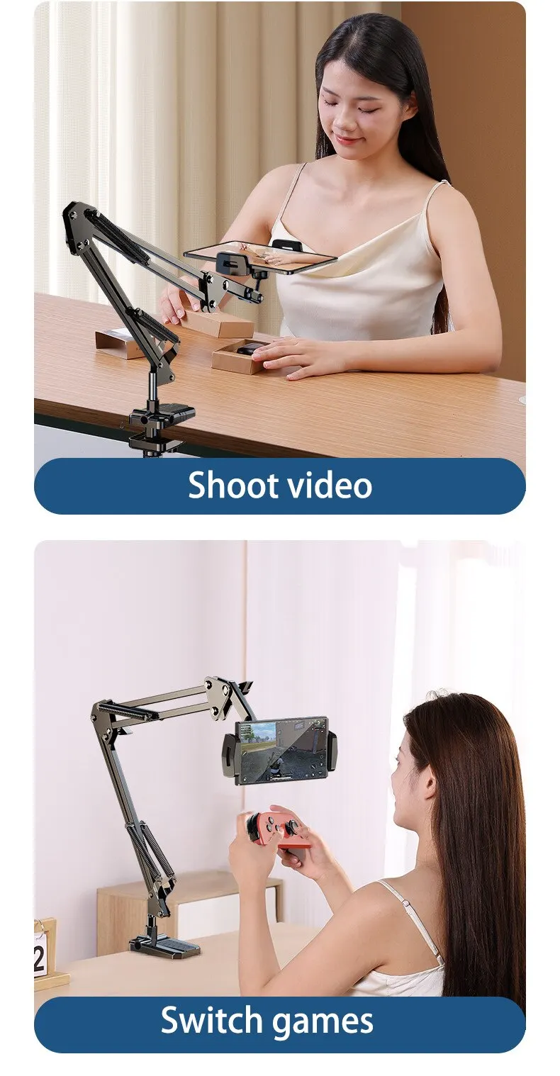 Tablet Stand Rotatable Phone Stand Long Arm Metal 180° Adjustable Holder for iPad Pro, Mini Air Xiaomi Tablet Compatible 4-12.9 inches 16 Mallzona Sde134aad87944cd4ab69bcdf59252662k Tablet Stand Rotatable Phone Stand Long Arm Metal 180° Adjustable Holder for iPad Pro, Mini Air Xiaomi Tablet Compatible 4-12.9 inches Mallzona