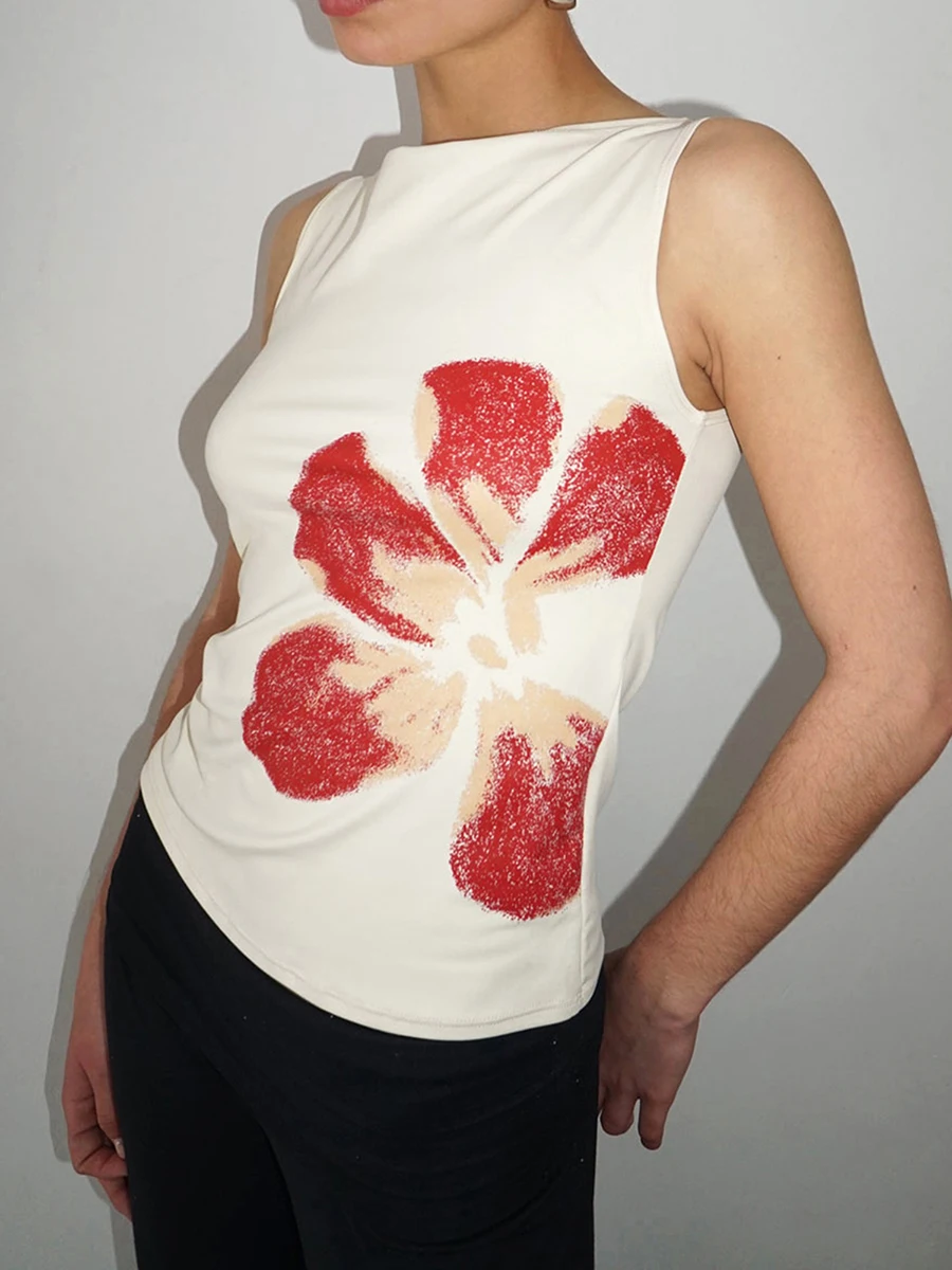 Women's Flower Print Tank Tops Summer Fitted Boat Neck Sleeveless Slim Fit Crop Tops Female Chic Mini Vests for Party Club Y2K
Women's Flower Print Tank Tops Summer Fitted Boat Neck Sleeveless Slim Fit Crop Tops Female Chic Mini Vests for Party Club Y2K