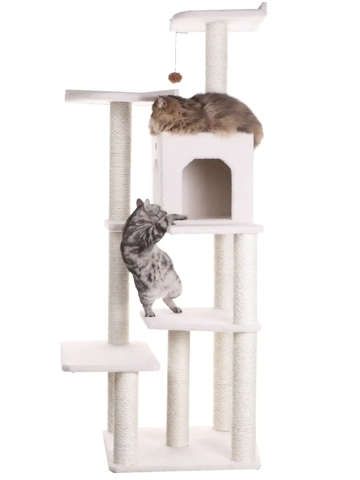 

Armarkat 68-in real wood Cat Tree & Condo Scratching Post Tower, Ivory