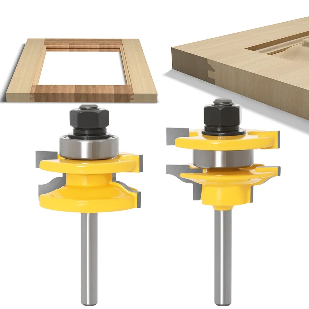 2Pcs 6mm 6.35mm Shank Large Stile and Rail Set-Ogee Bit Set Tenon Cutter for Wood Tungsten Carbide Woodworking Milling Cutters
2Pcs 6mm 6.35mm Shank Large Stile and Rail Set-Ogee Bit Set Tenon Cutter for Wood Tungsten Carbide Woodworking Milling Cutters