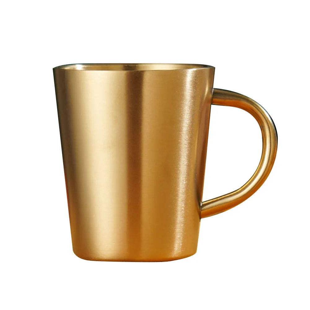

300ml Stainless Steel Coffee Mug Portable Milk Cup With Handle Double Layer Cups Travel Tumbler Milk Tea Mugs Beer Cup