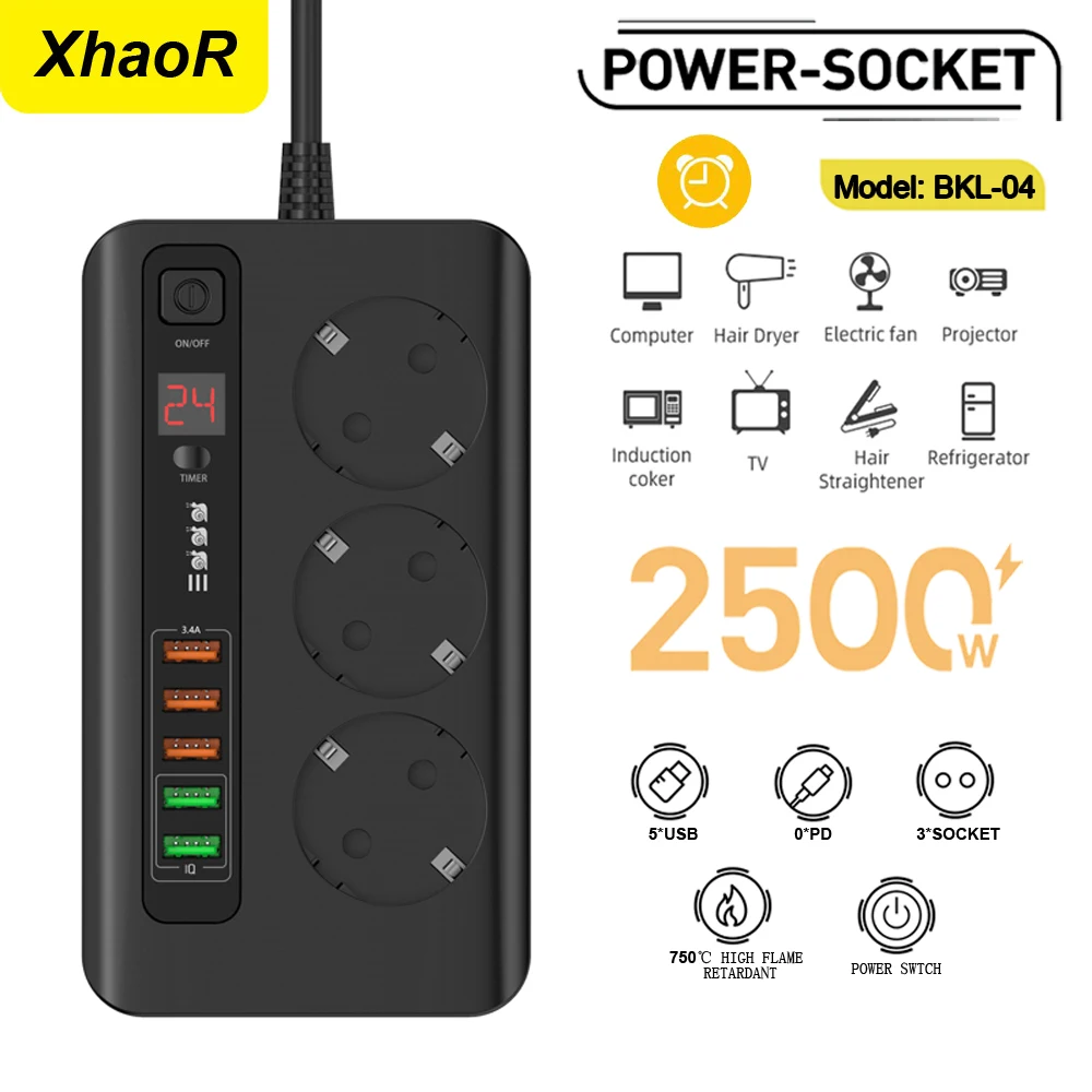 EU Plug AC Outlet Power Strip With USB Extension Cord Master Switch Multiprise Smart Home Electrical Timer Socket Charge Adapter
EU Plug AC Outlet Power Strip With USB Extension Cord Master Switch Multiprise Smart Home Electrical Timer Socket Charge Adapter
