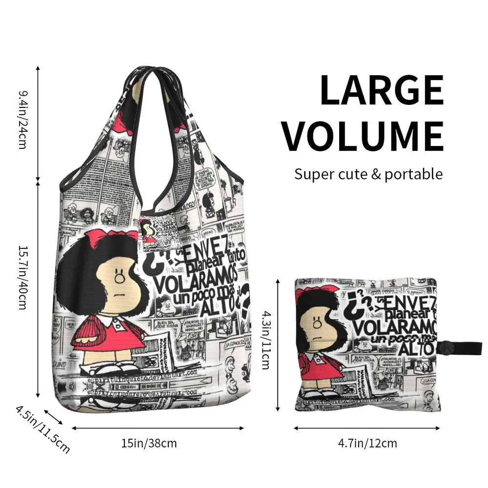 Custom Vintage Mafalda Manga Grocery Shopping Bag 140 Sde1a981c9c7948da9cf02d69e8c05a3eg